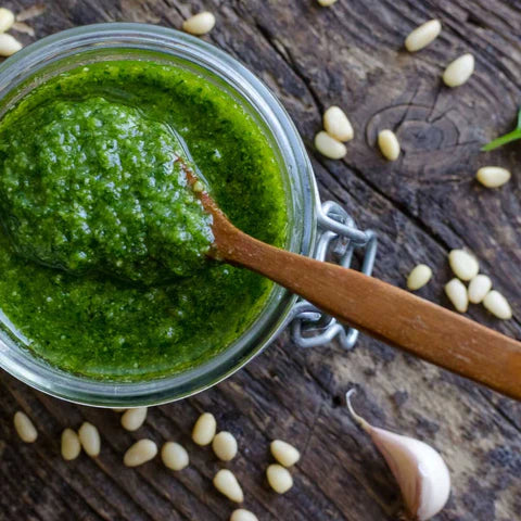 Making Fresh Pesto from Microgreens